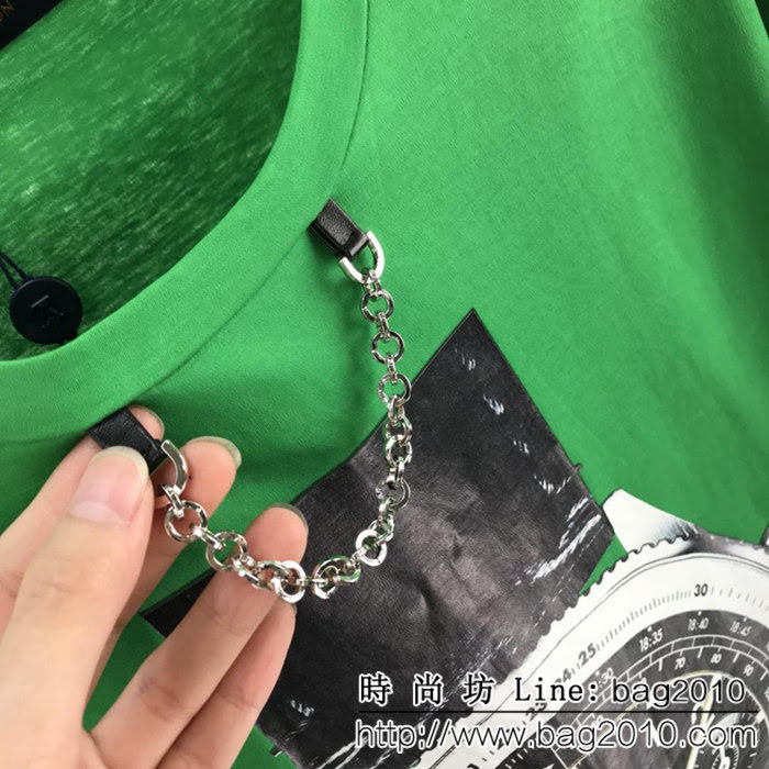 LV路易威登 19早春新款 超大手錶印花 雙股絲光棉 男款短袖 ydi1545